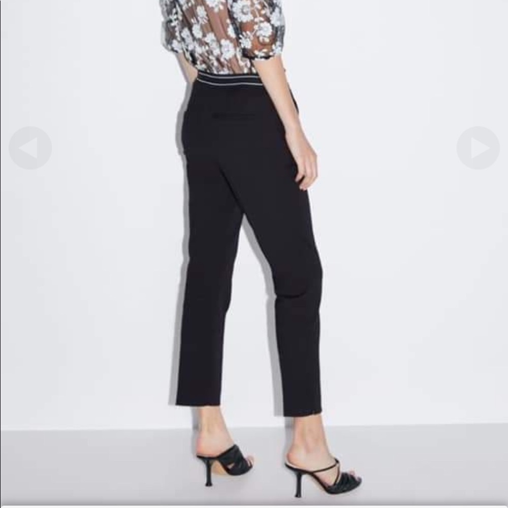 Zara Black Jogger Waist Trouser Black